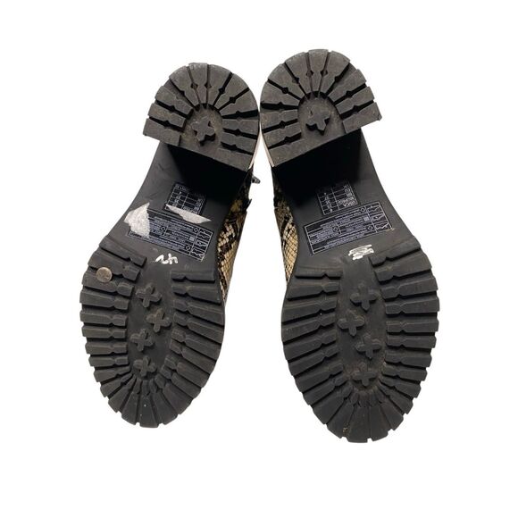 Forever 21 Womens 6 Brown Black Lace-Up High Heel Snakeskin Outdoor Ankle Boots - Picture 9 of 11